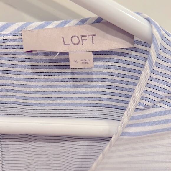 VGUC LOFT blue and white stripe blouse - Picture 6 of 9